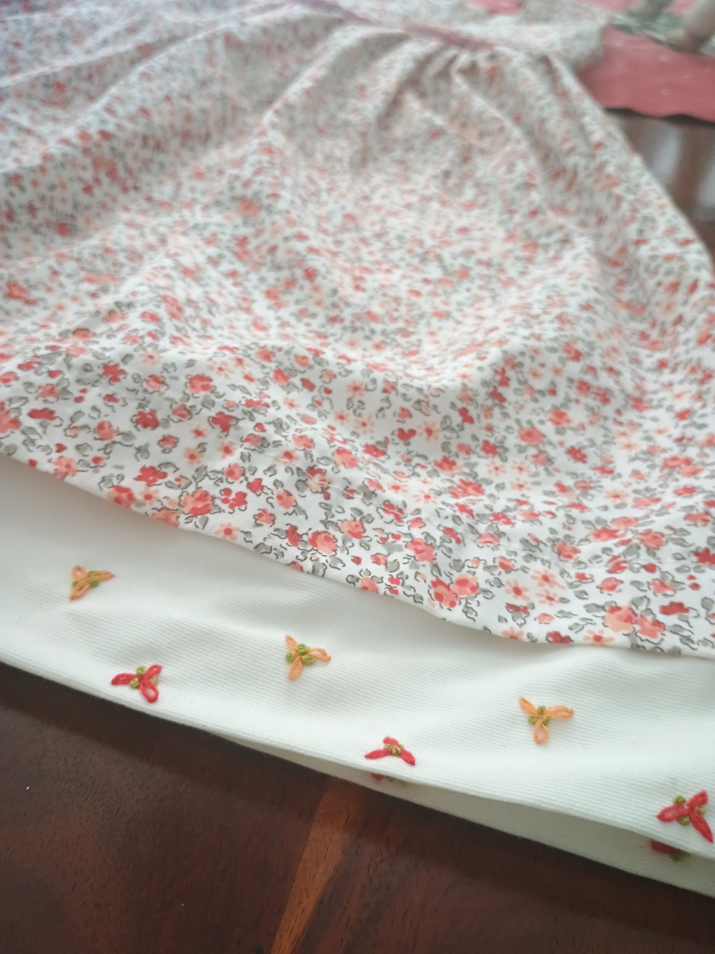 Christmas Edit ..Floral print dress with black white checkered ribbon