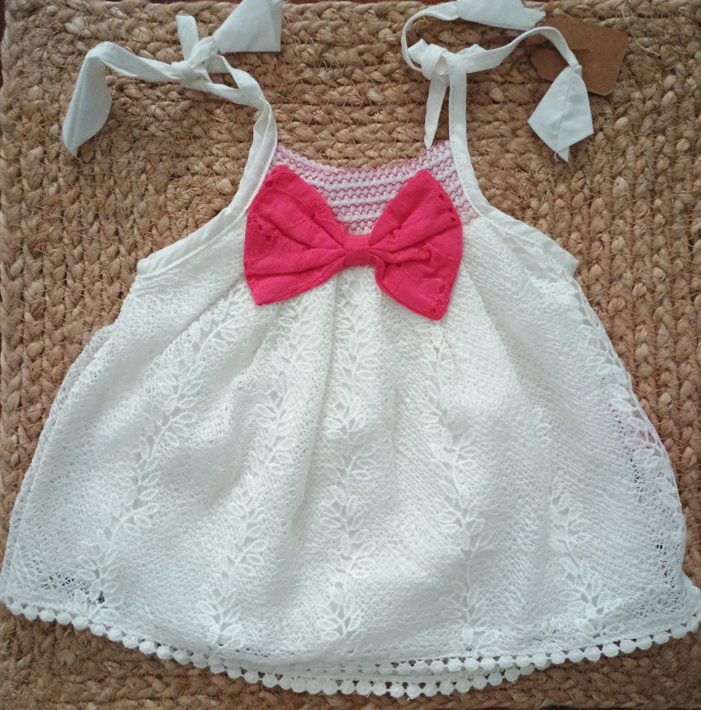 White lace strappy dress