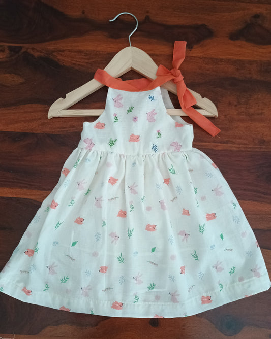 Halter neck cotton frock