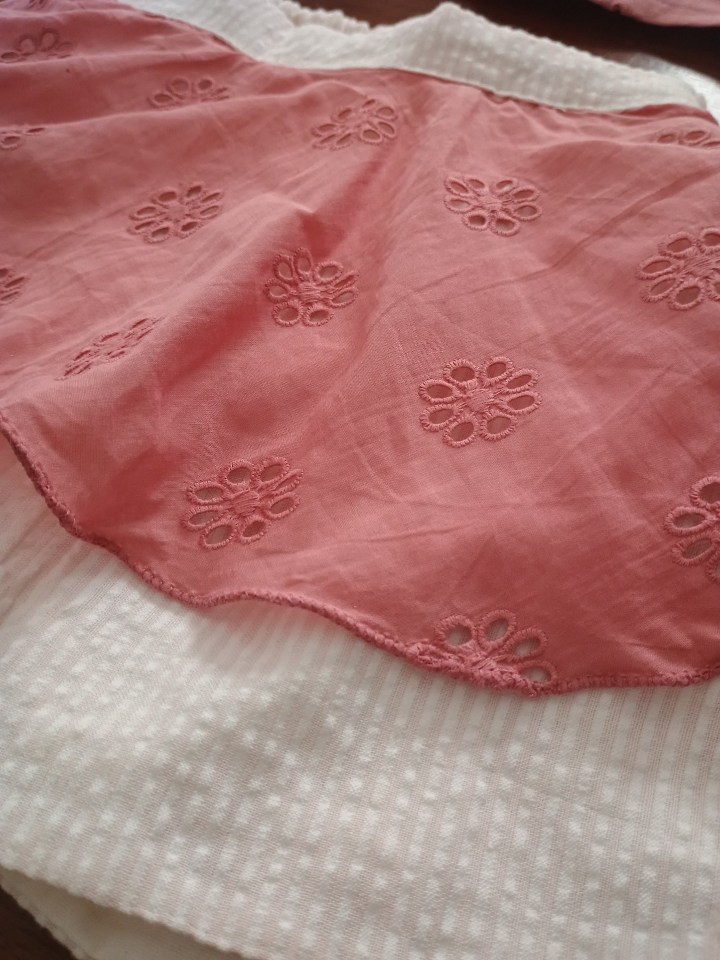 Pale Pink stripes co ord set in seersucker cotton