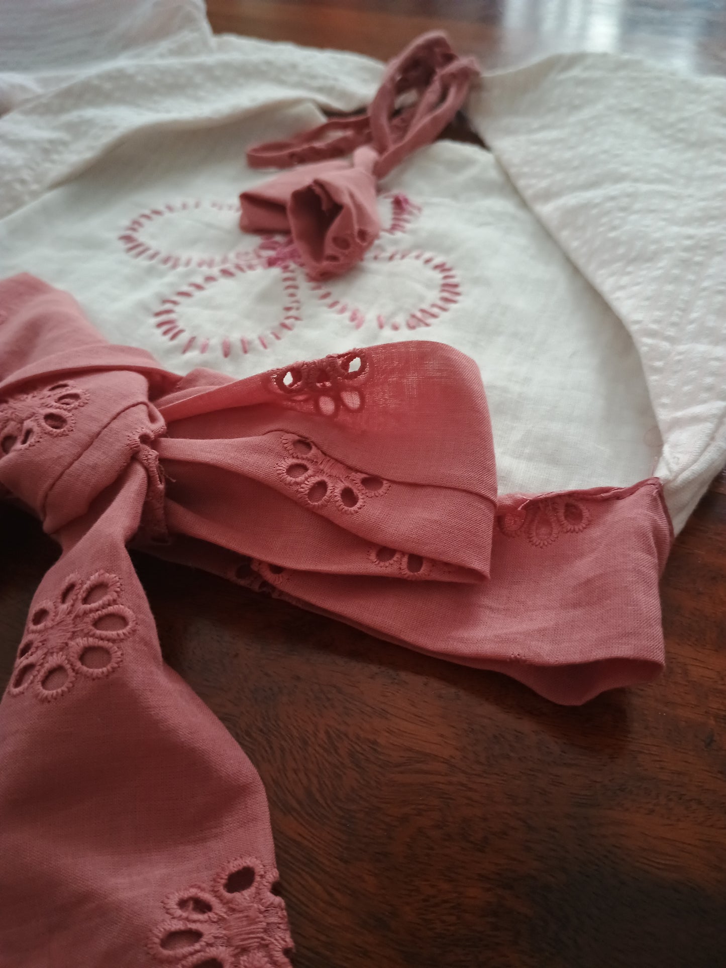 Pale Pink stripes co ord set in seersucker cotton