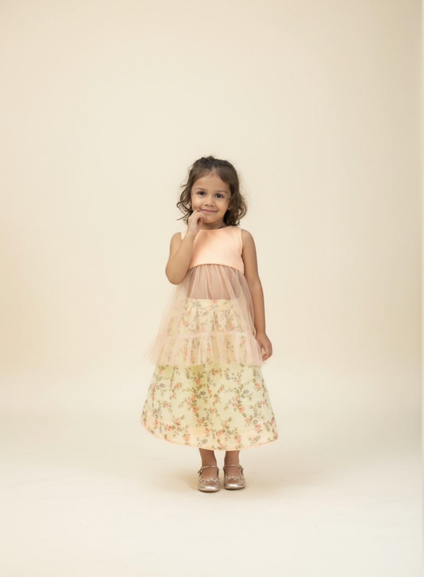 Peach with floral skirt.. ZIYA COLLECTION.. DIWALI EDIT